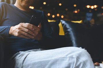 Man using smartphone