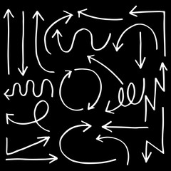 illustration hand drawn of vector Arrow Set ,doodle style.