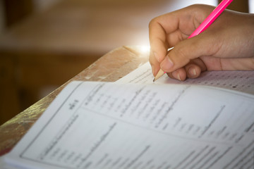 Students are doing the test