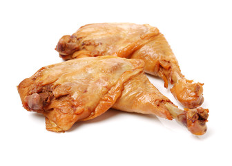 Roast Chicken leg isolated on white background