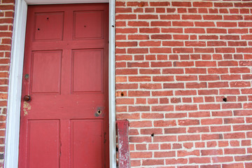 Bullet-Ridden Door and Wall of House Where Jenny Wade Was Killed During the Battle of Gettysburg