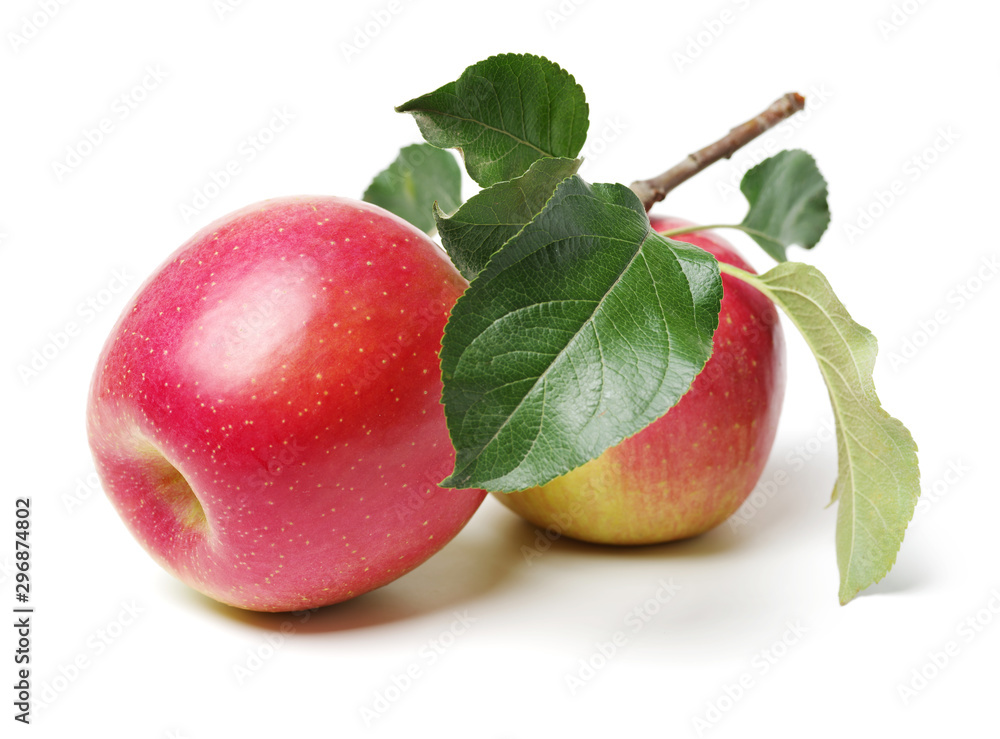 Wall mural Red apples isolated on white background