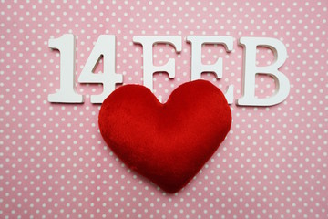 14 February valentine's day background top view flat lay with space for copy