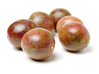 Passion fruit on white background