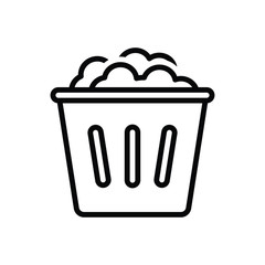 Black line icon for used dump 