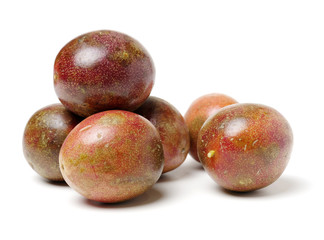 Passion fruit on white background