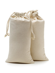 linen bag on white background