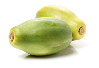 Papaya fruit isolated on a white background