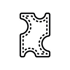 Black line icon for leather 