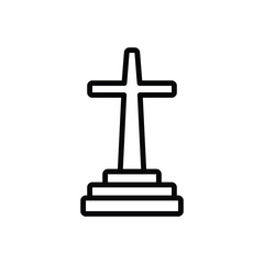 Black line icon for catholic 