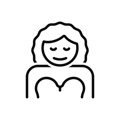 Black line icon for her his 