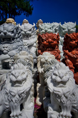 The watchful gaze of stone lions each- Vietnam fall of 2019