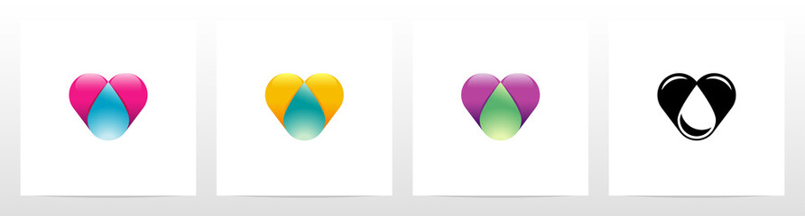 Heart And Waterdrop Logo Design