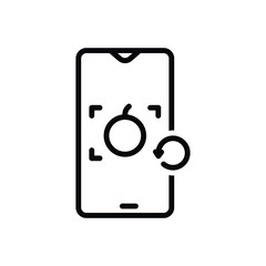 Black line icon for recently