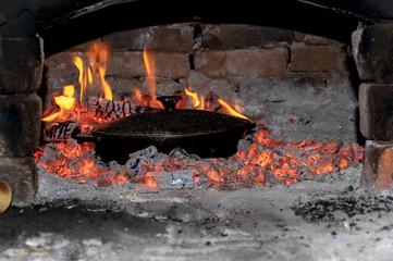 fire in the fireplace