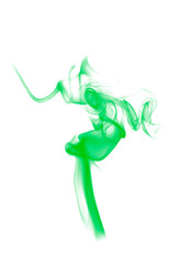 Fototapeta premium Green smoke brush. Green smoke background