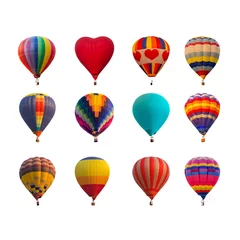 Fotobehang Hete lucht ballonnen geïsoleerd op witte achtergrond © Southtownboy Studio