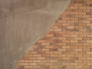 Brick wall and polished wall