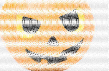 halloween pumpkin image made from letters