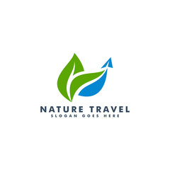 Nature travel logo design icon vector