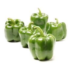 Obraz na płótnie Canvas fresh green bell pepper (capsicum) on a white background