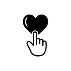 Hand and heart icon