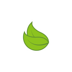 Green leaf ecology nature logo symbol element vector illustration