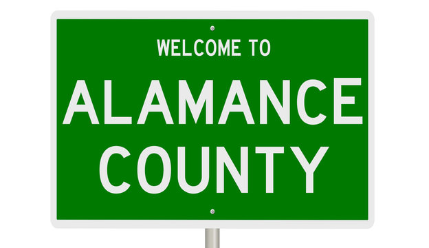 Rendering Of A Green 3d Highway Sign For Alamance County