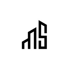 Letter MS logo icon design template elements