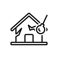 Black line icon for eliminate