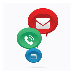 Fototapeta premium contact concept with chat bubble and email icon call icon and address line icon