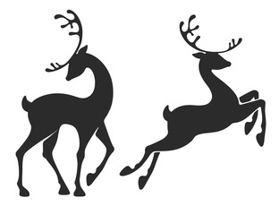 Standing Deer And Jumping Deer