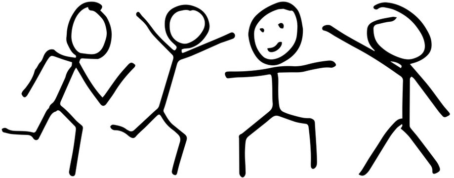 Abstract beautiful stickman brushes set