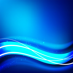 Blue abstract background with waves.