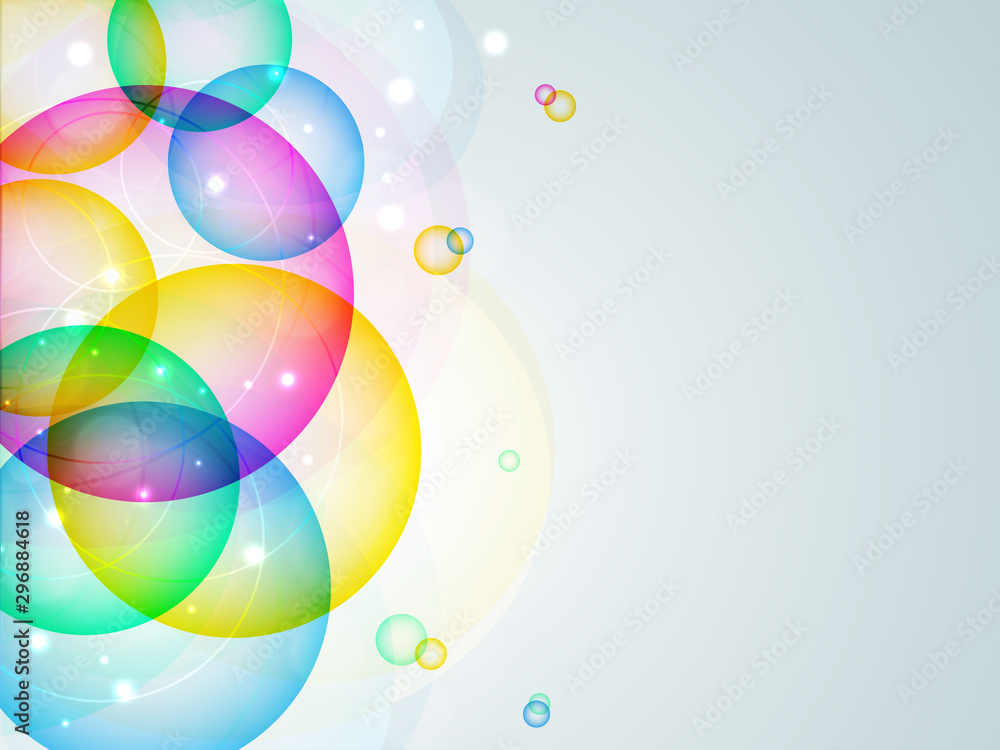 Aufkleber abstract background with colorful transparent circles.
