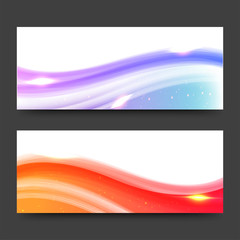 Website headers or banners with waves and lens flare.