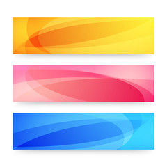 Colorful abstract website headers or banners set.