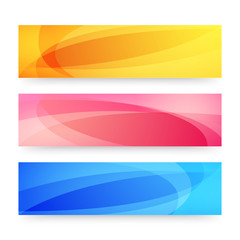 Fototapeta premium Colorful abstract website headers or banners set.