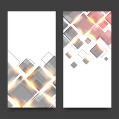 Website banners set with squares and lens flare.