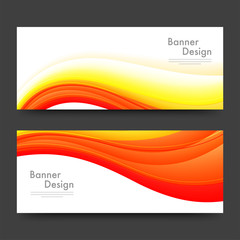 Website headers or banners design with waves.
