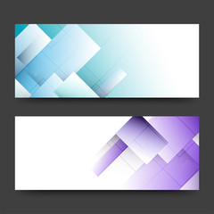 Website headers or banners set with abstract design.