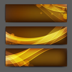 Brown website headers or banners with golden waves.
