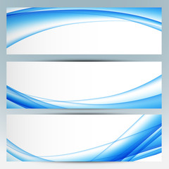 Website headers or banners with blue waves.