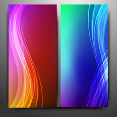 Colorful website banners with waves.