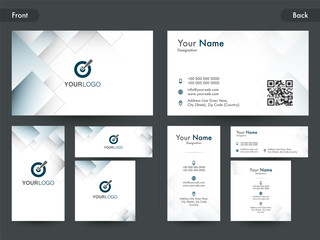Front and back view of Business Card set.