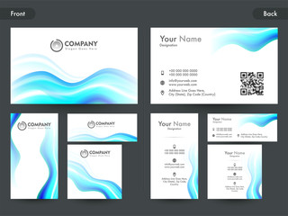 Business Card or Visiting Card with glossy waves.