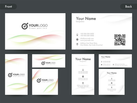 Business Card, Name Card or Visiting Card with waves.