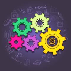 Colorful cogwheels infographic elements for Business.