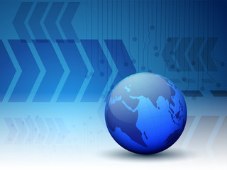 Earth globe on abstract background for Business.