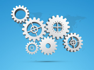 3D cogwheel infographics for Business.